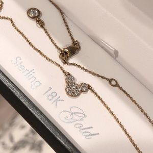 Disney Mickey mouse 18k yellow gold necklace